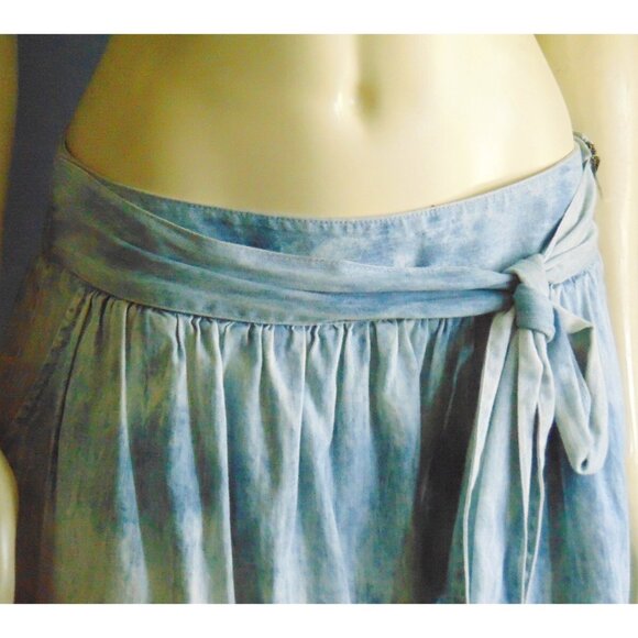 Juicy Couture NWT Acid Washed Calumet Denim Faux Wrap Mini $173 Skirt 12 - Picture 3 of 6